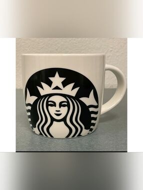 Starbucks White Mug with Black Siren Logo